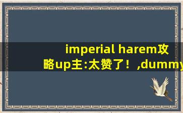imperial harem攻略up主:太赞了！,dummynation游戏攻略